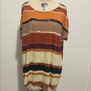 Striped Short Sleeve Women's Top